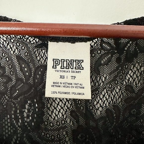 4/$20 PINK | Black Lace Sleeveless Crop Top - Picture 3 of 4